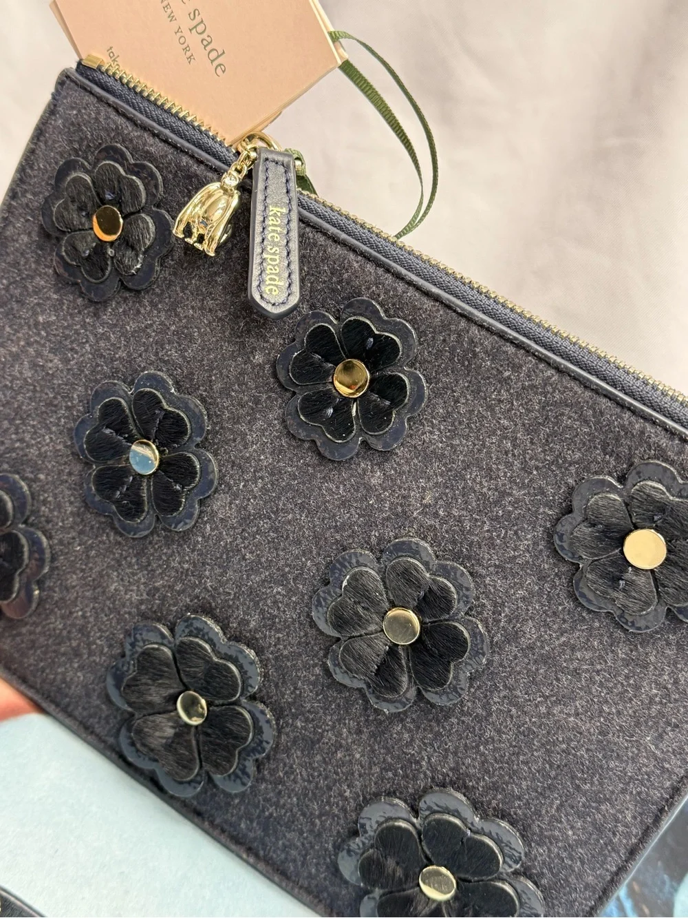 (new+tag) Kate Spade Nacy Floral Appliqué Crossbody Bag Adjustable Leather Strap